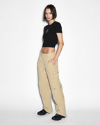 WOMENS DRILL CARGO KHAKI PANTS