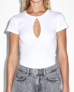 WOMENS KUT OUT SS TEE WHITE TEES