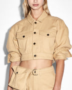 Womens Kommand Jacket Caramel Cropped Jackets - Tan