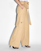 Womens Kommand Cargo Caramel Wide Pants - Tan