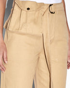 Womens Kommand Cargo Caramel Wide Pants - Tan