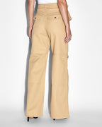 Womens Kommand Cargo Caramel Wide Pants - Tan