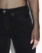 WOMENS NET MESH LS TOP BLACK FASHION TOPS