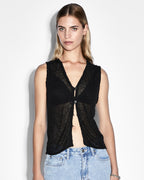WOMENS DIVIDE KNIT VEST BLACK KNITWEAR