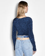 Womens Expanse Ls Top Midnight Fitted Fashion Tops - Blue