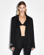 Womens Bond Blazer Black Oversized Jackets - Black