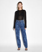 Womens Playback Imprint Straight Denim Jeans - Denim