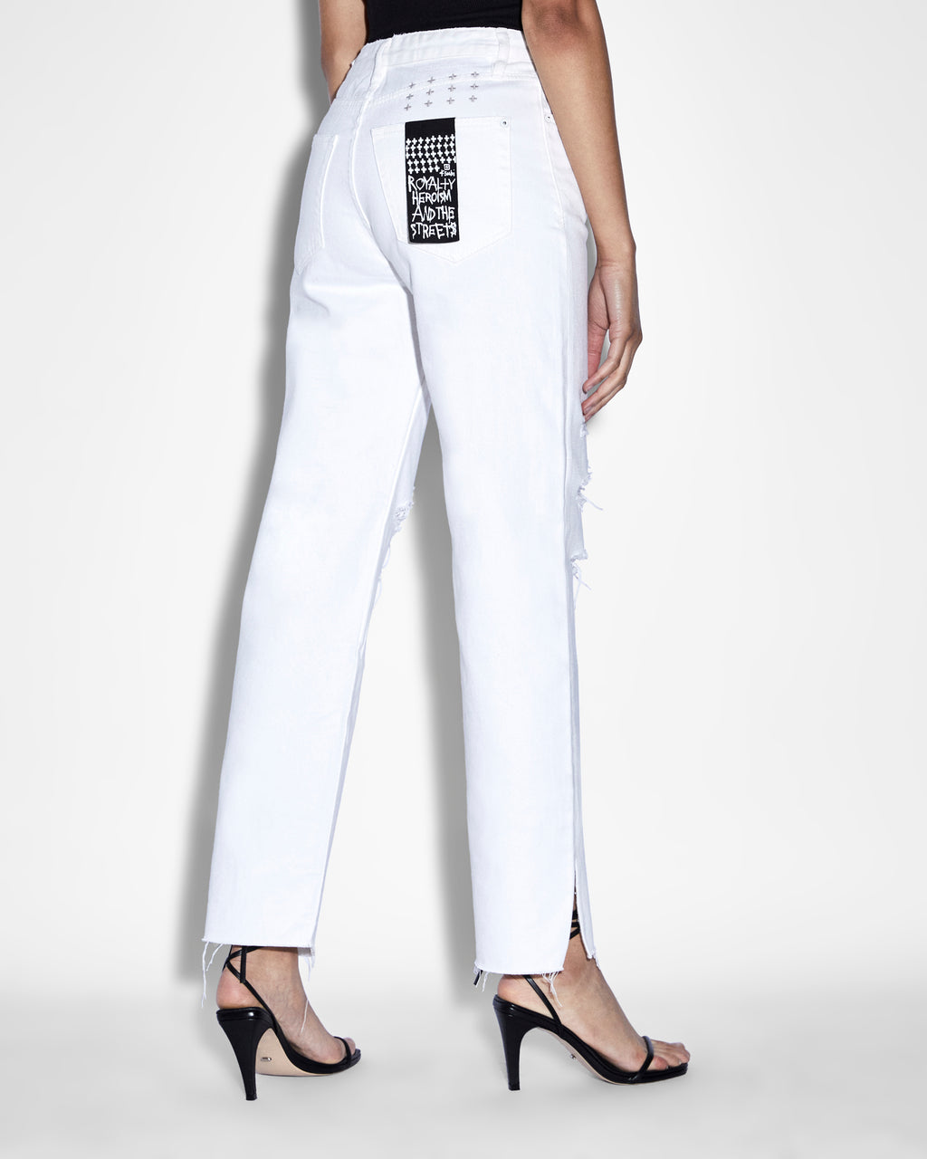 WOMENS BROOKLYN JEAN BLANC SLICED DENIM JEANS