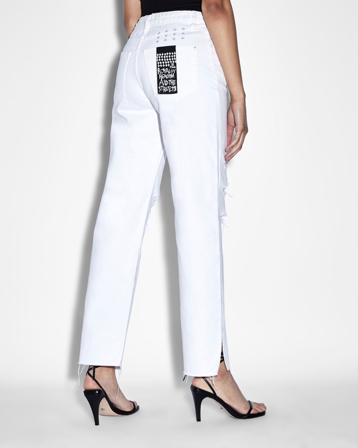 WOMENS BROOKLYN JEAN BLANC SLICED DENIM JEANS
