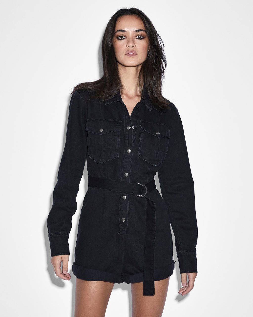 Womens Hazard Short Boilersuit Relaxed Playsuits - Black