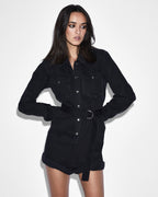 Womens Hazard Short Boilersuit Relaxed Playsuits - Black