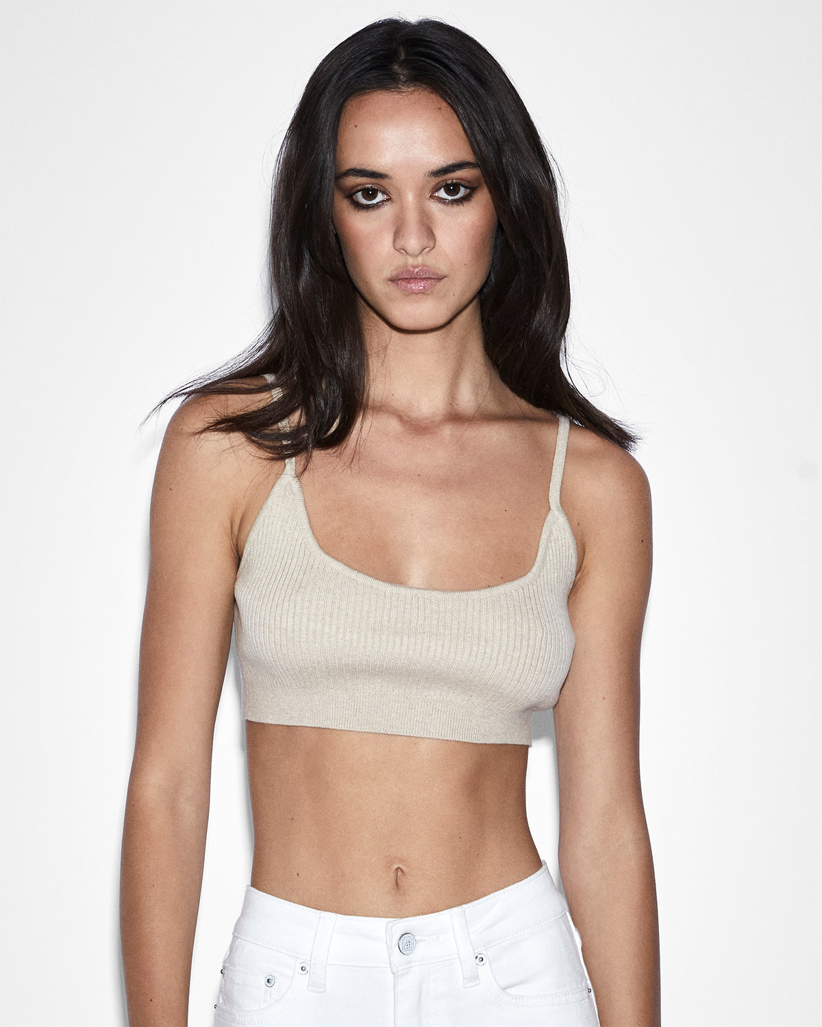 WOMENS KNIT BRALETTE OAT FASHION TOPS