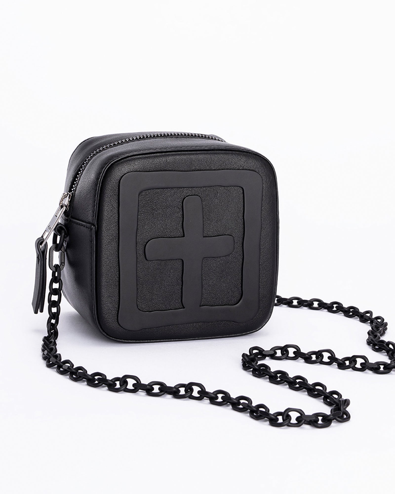 Ksubi Kube Mini Leather Crossbody Bag Black